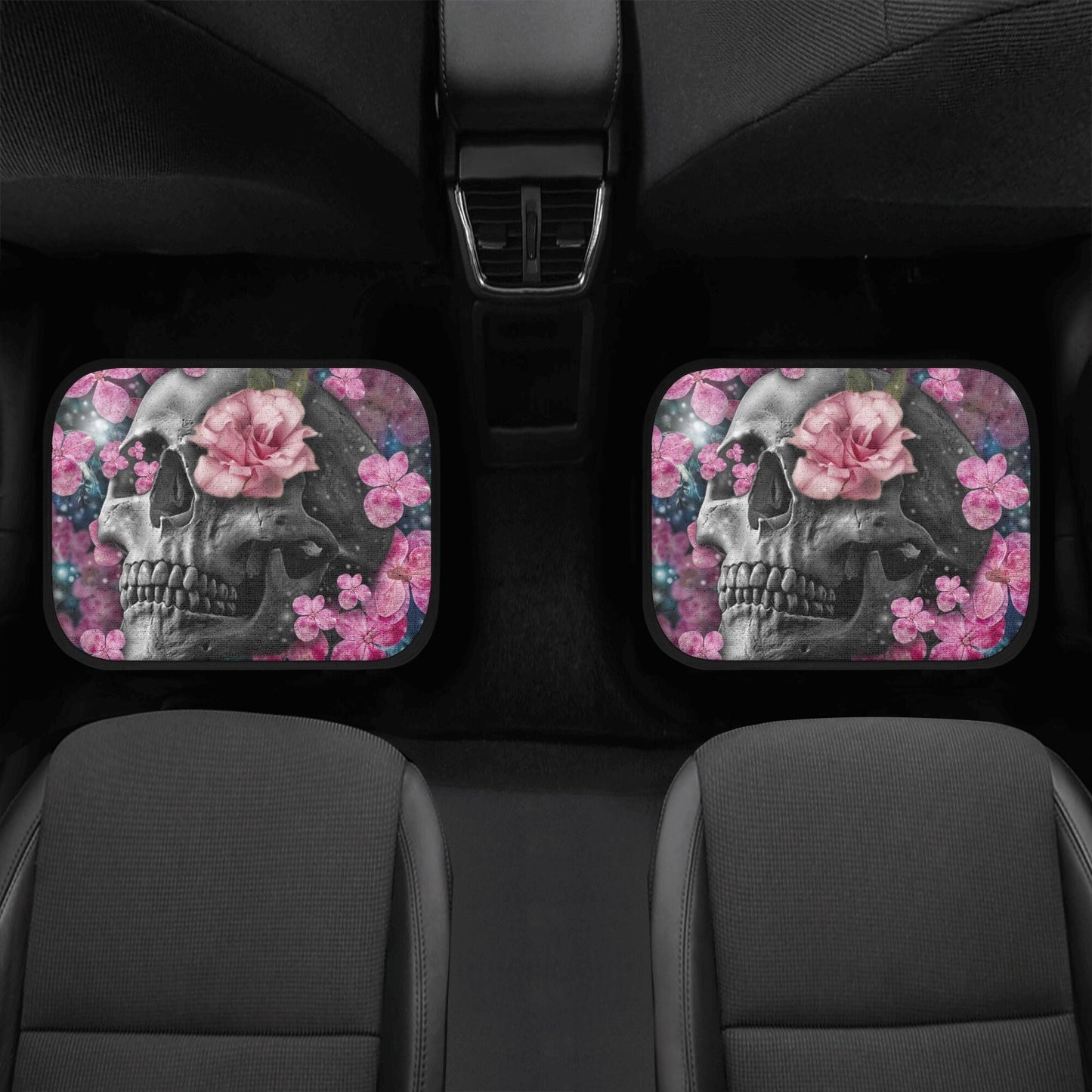 Gothic Skull Seat Cover for car skull mat for car Skeleton skull seat cover mat for car Rose skull car seat cover, skull mat cover for car