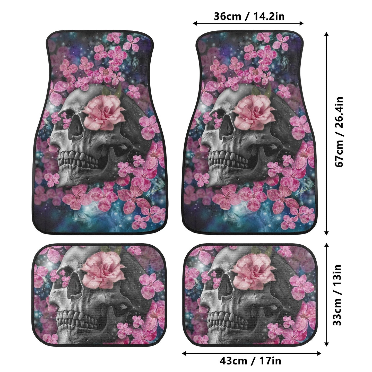 Gothic Skull Seat Cover for car skull mat for car Skeleton skull seat cover mat for car Rose skull car seat cover, skull mat cover for car