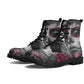 Sugar skull day of the dead girl leather boots, Candy skull girl boots men women Dia de los muertos skull girl boots shoes sugar skull boots