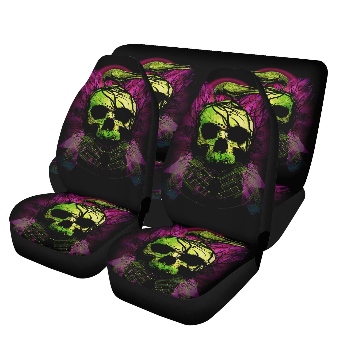 Gothic Skull Seat Cover for car skull mat for car Skeleton skull seat cover mat for car Halloween skull car seat cover, skull mat for car