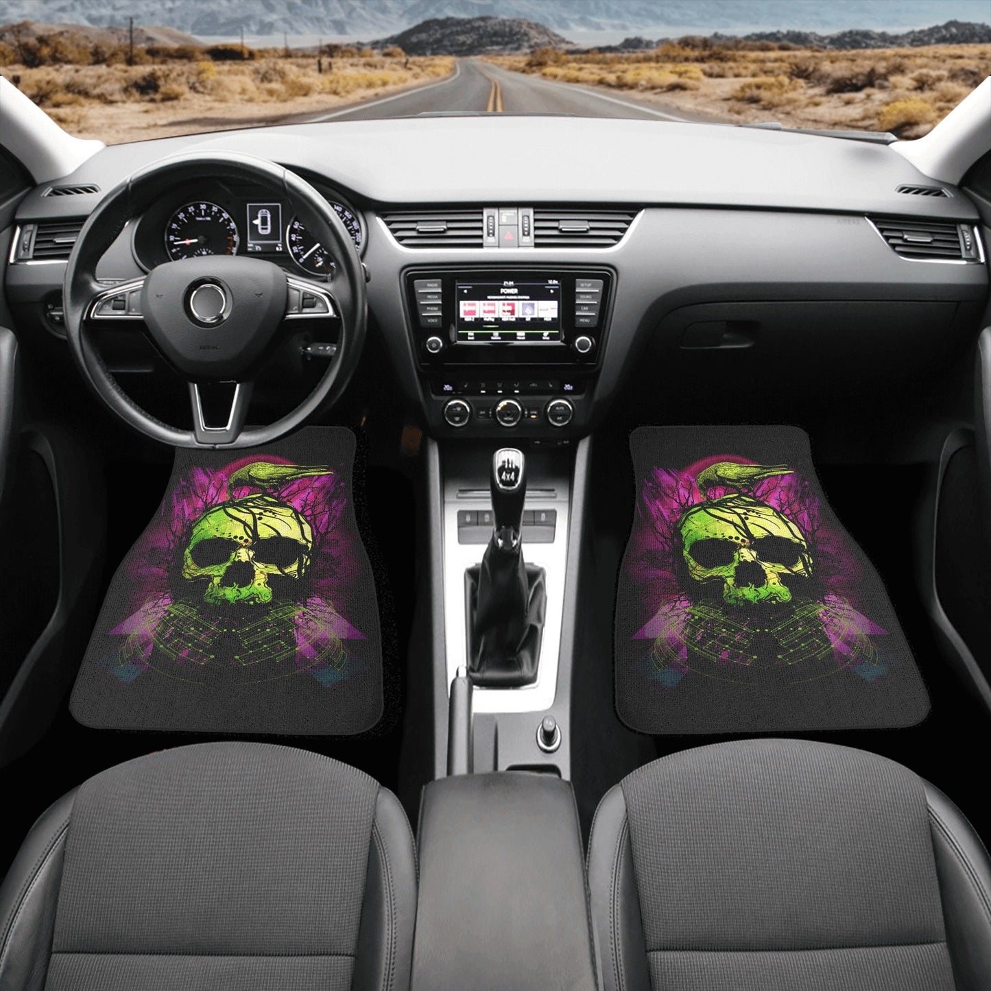 Gothic Skull Seat Cover for car skull mat for car Skeleton skull seat cover mat for car Halloween skull car seat cover, skull mat for car