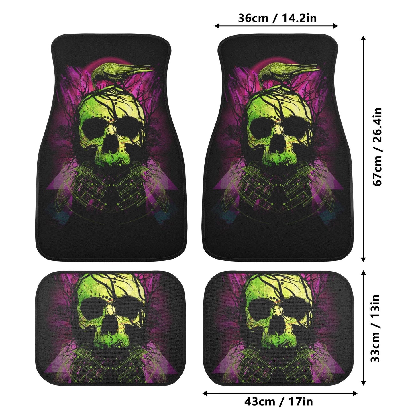 Gothic Skull Seat Cover for car skull mat for car Skeleton skull seat cover mat for car Halloween skull car seat cover, skull mat for car