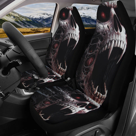 Gothic Skull Seat Cover for car, skull rug for car, Skeleton skull car seat cover mat, Halloween skull evil car seat cover skull mat for car