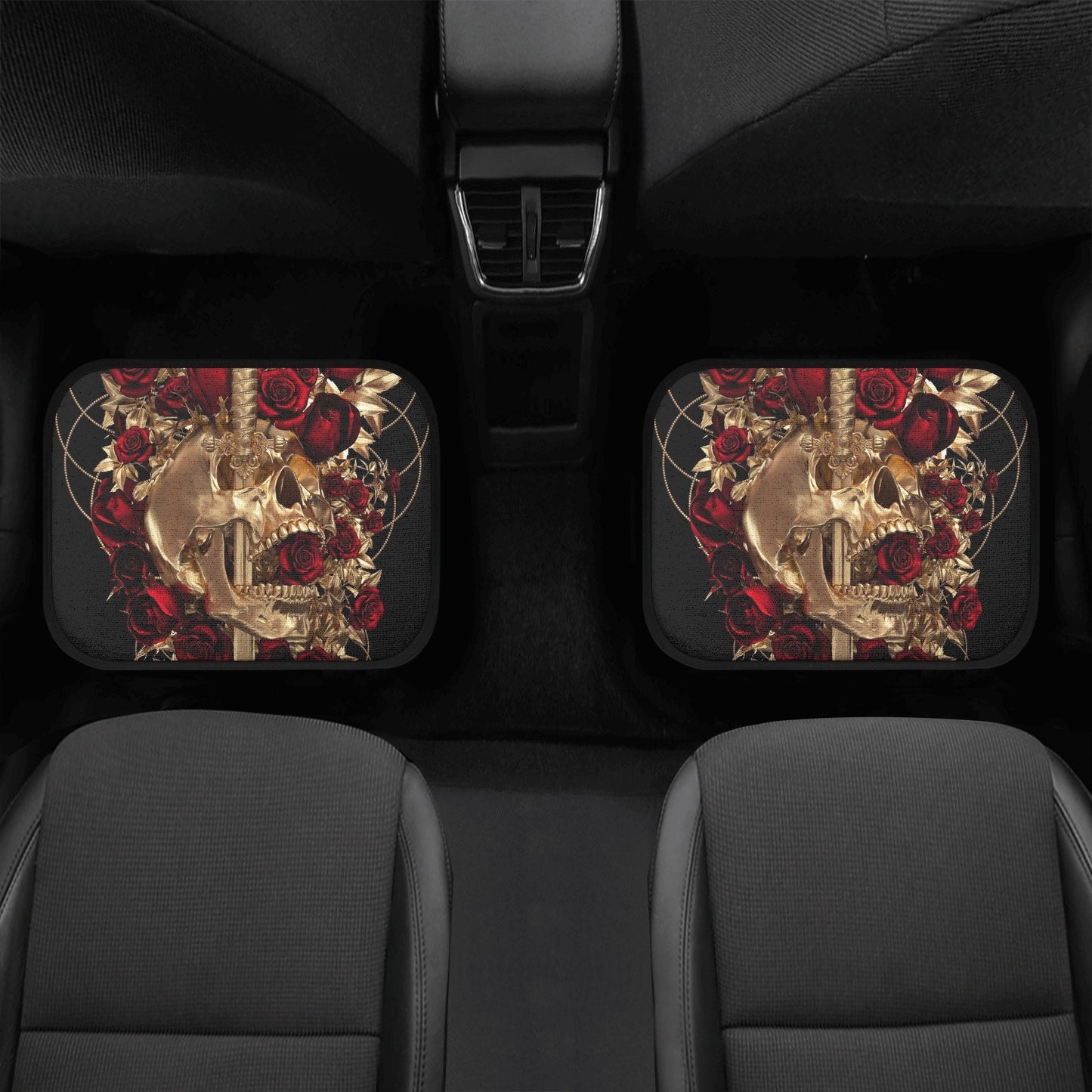 Sword Skull Seat Cover for car, rose skull rug seat cover for car, skull car seat cover mat Halloween skull car seat cover skull mat for car