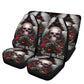 Rose Skull Seat Cover for car, skull rug for car, Skeleton skull car seat cover mat, Halloween skull evil car seat cover skull mat for car