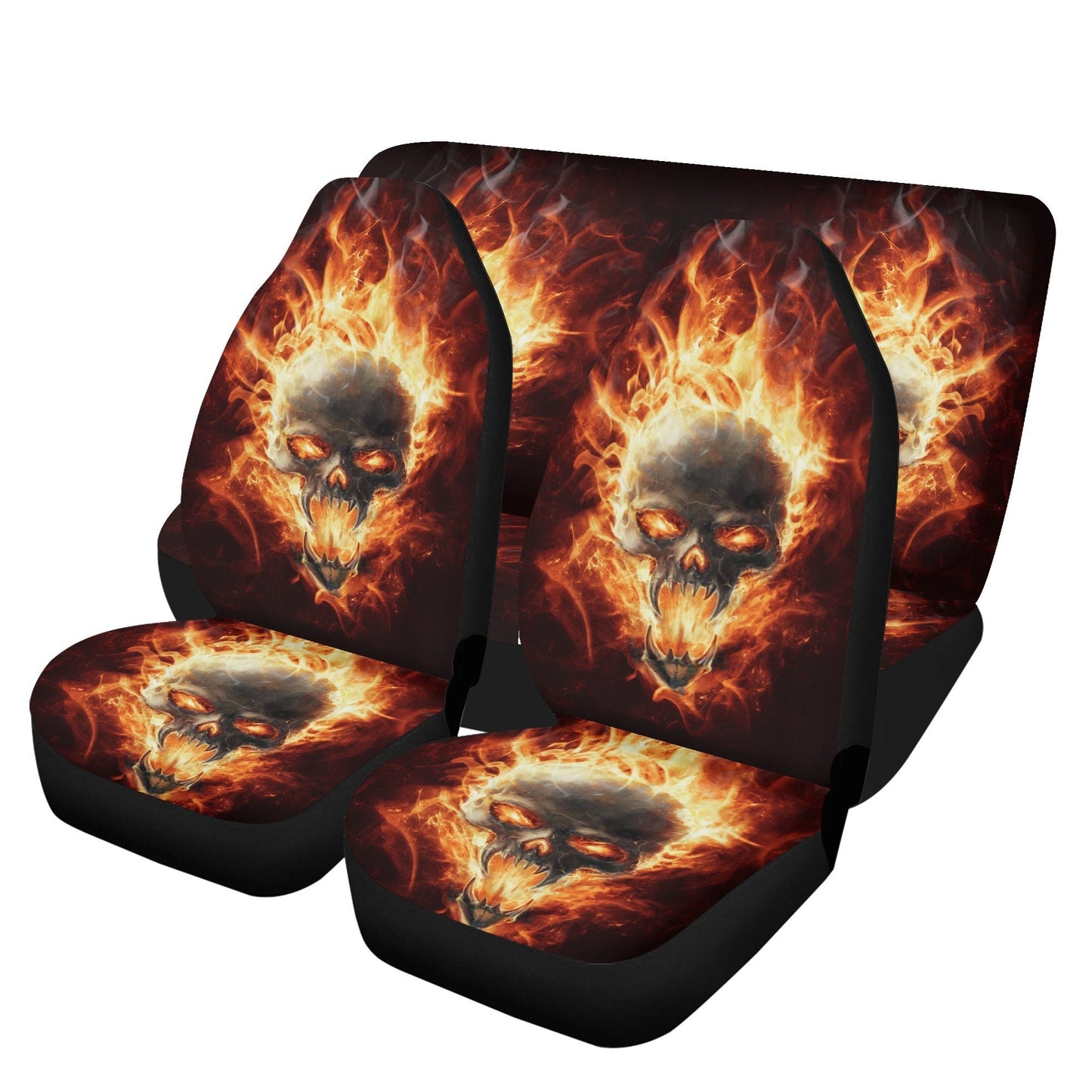 Fire Skull Seat Cover for car, Gothic rug mat for car Fire skull seat cover mat for car Gothic skull car seat cover, skull mat cover for car