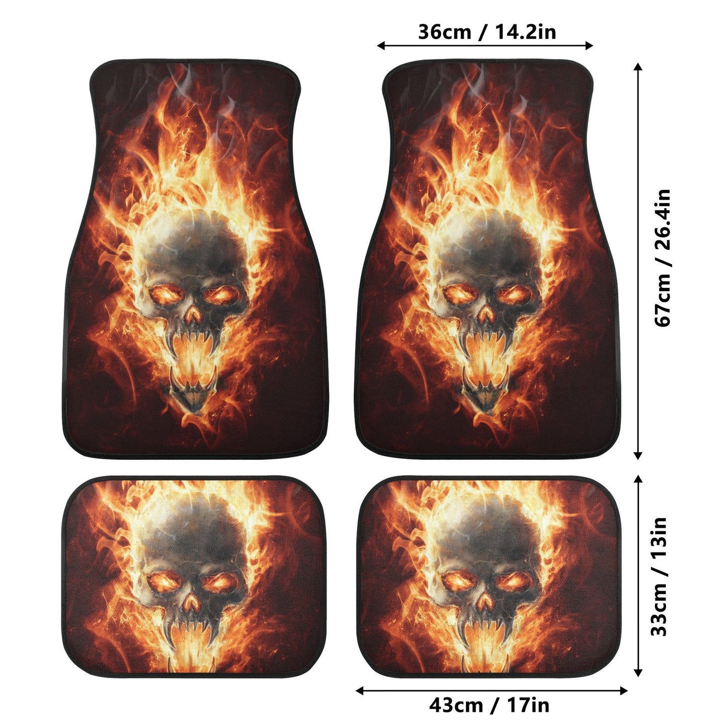 Fire Skull Seat Cover for car, Gothic rug mat for car Fire skull seat cover mat for car Gothic skull car seat cover, skull mat cover for car