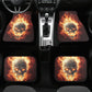 Fire Skull Seat Cover for car, Gothic rug mat for car Fire skull seat cover mat for car Gothic skull car seat cover, skull mat cover for car
