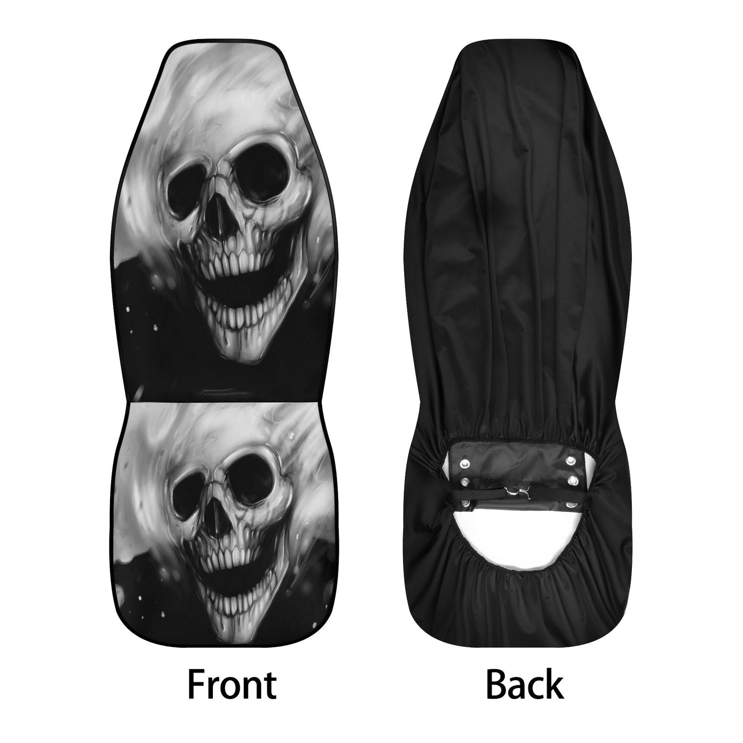 Gothic Skull Seat Cover for car, skull rug for car, Skeleton skull car seat cover mat, Halloween skull evil car seat cover skull mat for car