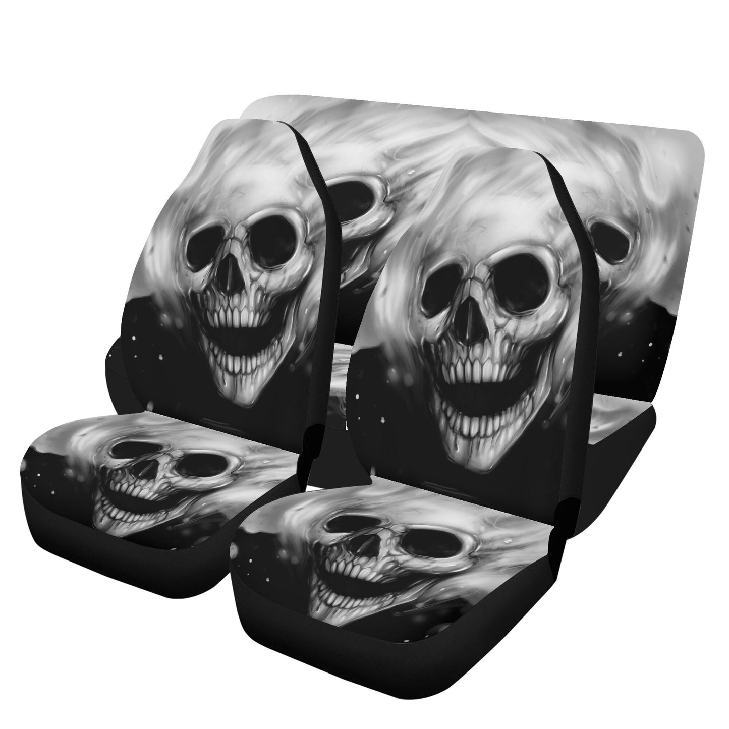 Gothic Skull Seat Cover for car, skull rug for car, Skeleton skull car seat cover mat, Halloween skull evil car seat cover skull mat for car