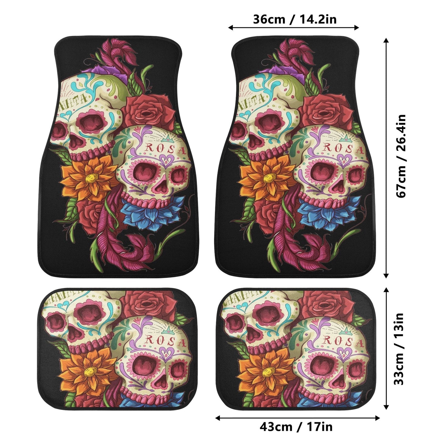 Sugar skull seat cover for car, Dia de los muertos skull Seat Covers mat for car, Candy skull car seat protector skull seat cover for car