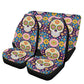 Candy skull seat cover for car, Day of the dead skull Seat Covers mat for car, sugar skull seat cover rug mat for car, skull car seat cover