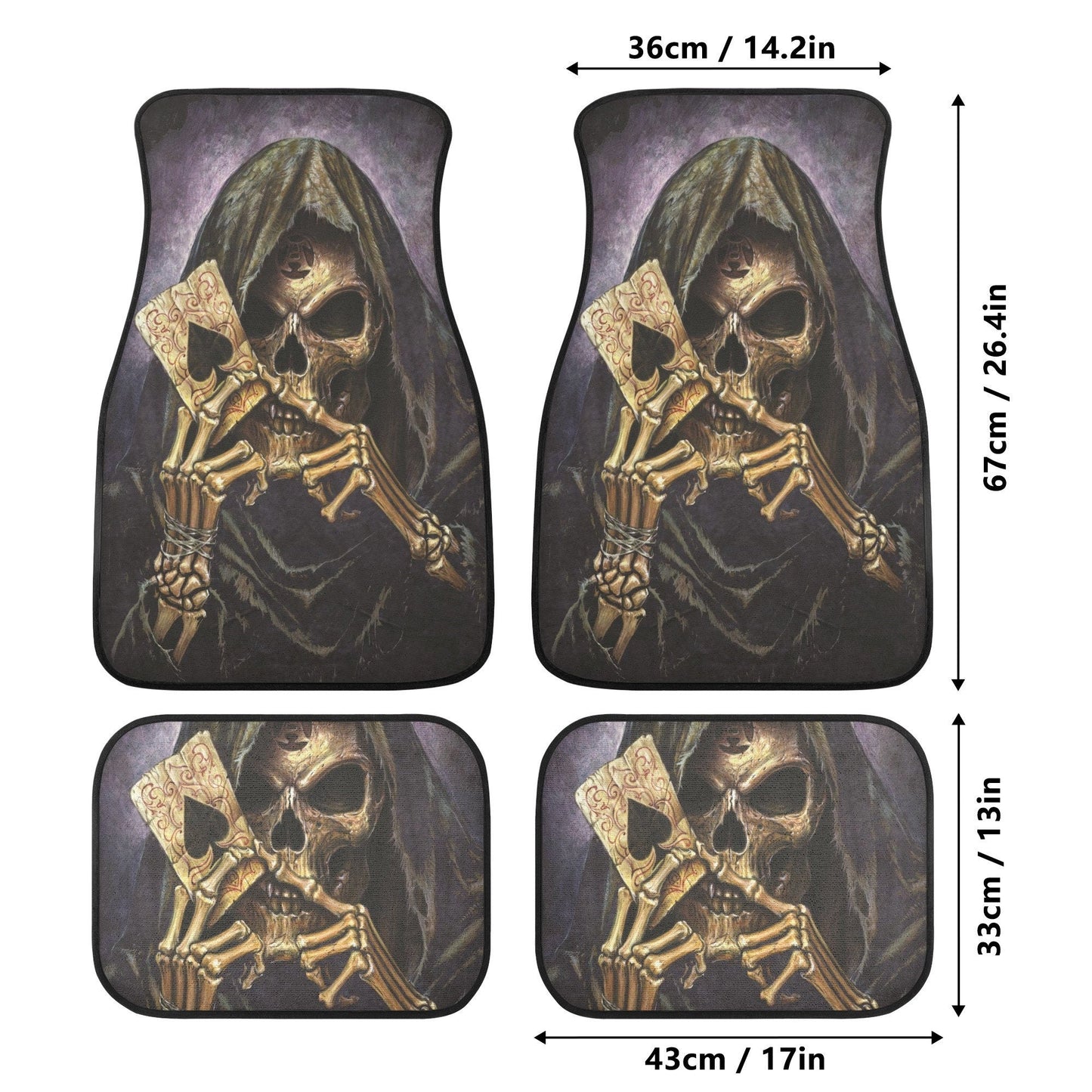 Grim reaper Skull Seat Cover for car, flower skull car mat, skull seat cover mat for car Horror evil car seat cover, skull mat cover for car