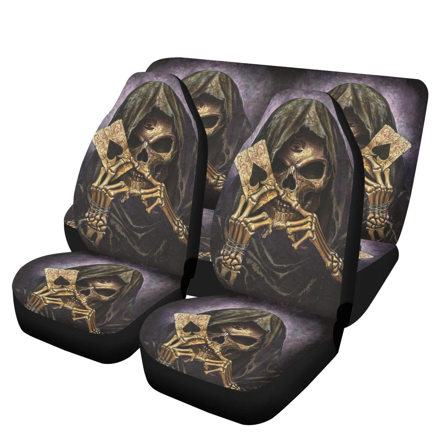 Grim reaper Skull Seat Cover for car, flower skull car mat, skull seat cover mat for car Horror evil car seat cover, skull mat cover for car