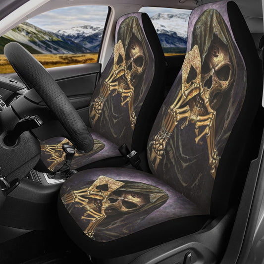 Grim reaper Skull Seat Cover for car, flower skull car mat, skull seat cover mat for car Horror evil car seat cover, skull mat cover for car