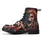 Grim reaper skull men women boots, Punisher horror gothic boots, Halloween skull boots, Skeleton skull grim reaper leather rose skull boots
