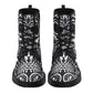 Sugar skull boots for men women, day of the dead skull boots, Candy halloween skull boots, sugar skull grim reaper leather rose skull boots