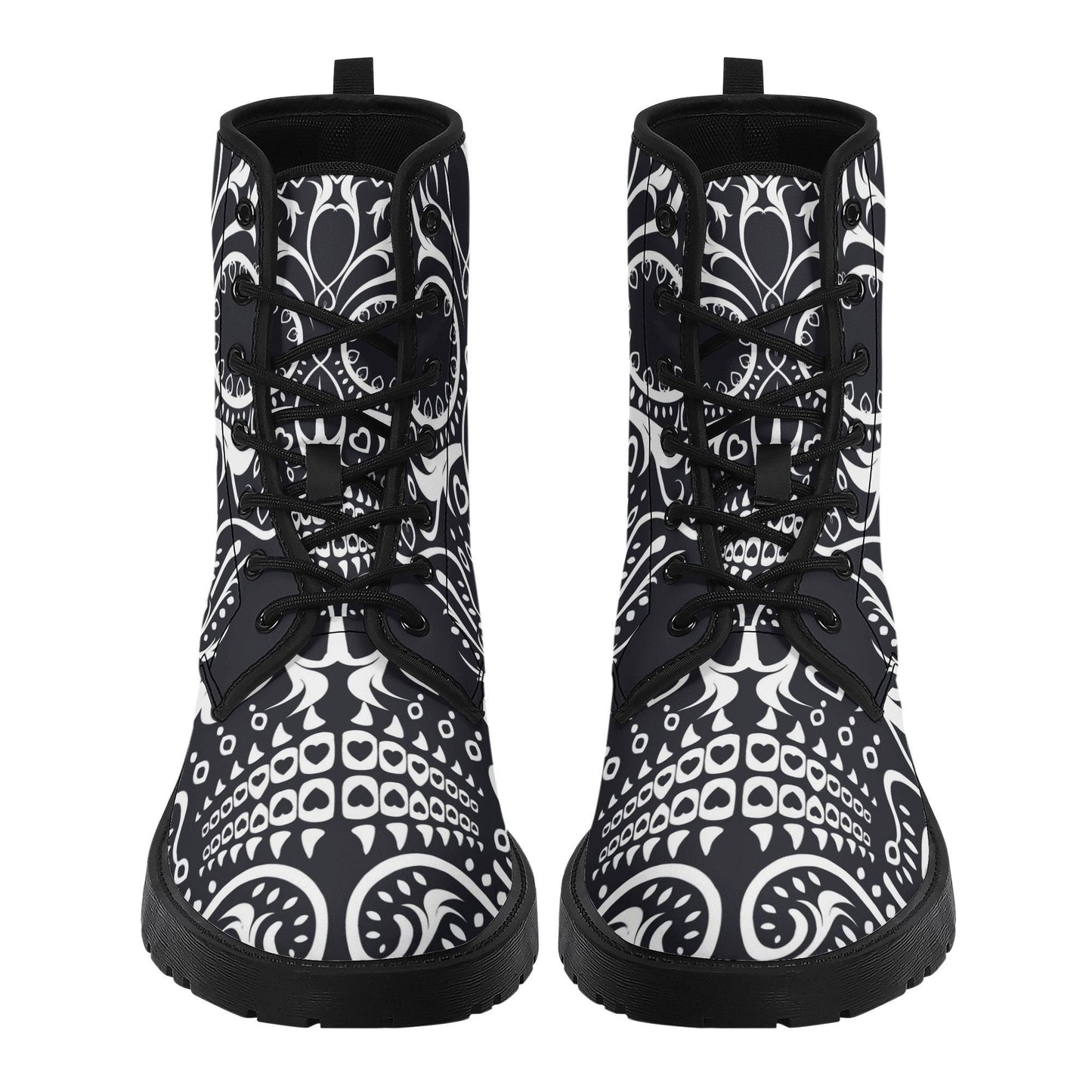 Sugar skull boots for men women, day of the dead skull boots, Candy halloween skull boots, sugar skull grim reaper leather rose skull boots