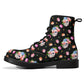 Floral skull day of the dead leather boots, Calaveras Sugar skull boots men women, Dia de los muertos skull boots shoes, Candy skull boots