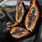 Flaming skull gothic car seat covers car mats, Halloween fire car mat seat covers, Skeleton grim reaper car mat car accessories seat covers