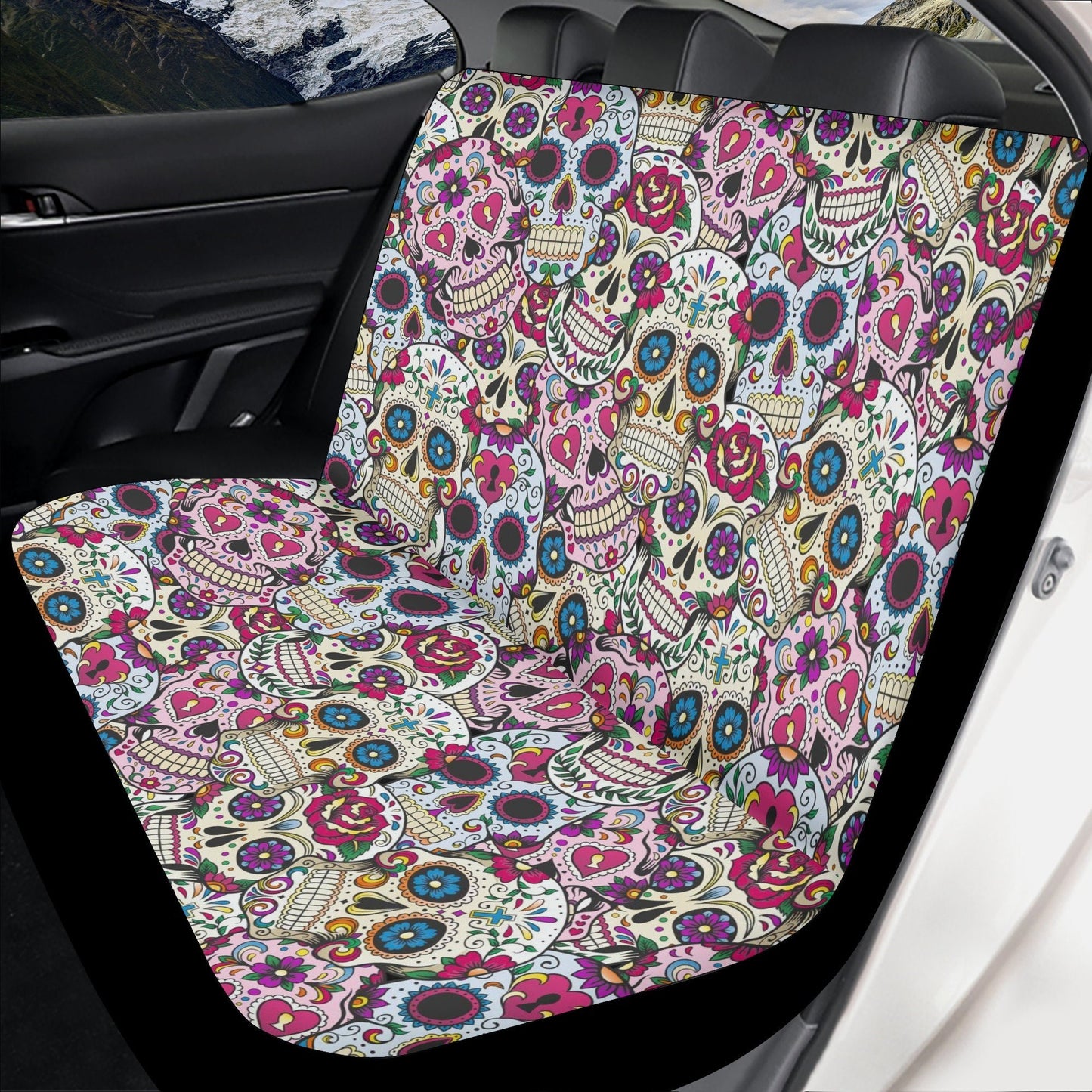 Sugar skull dia de los muertos calaveras Car Seat Covers, day of the dead car mats, sugar skull car accessories, skull car seat covers mats