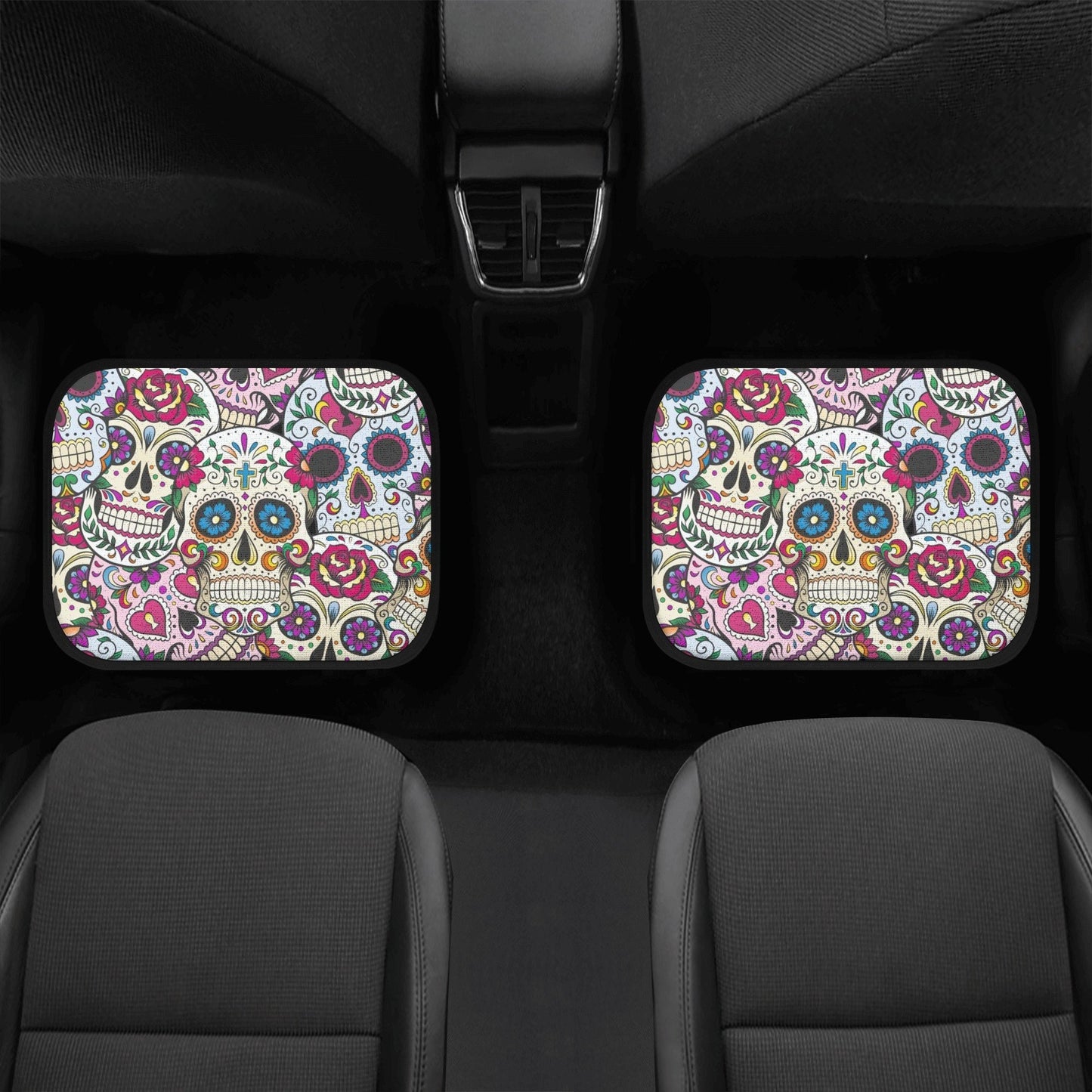 Sugar skull dia de los muertos calaveras Car Seat Covers, day of the dead car mats, sugar skull car accessories, skull car seat covers mats