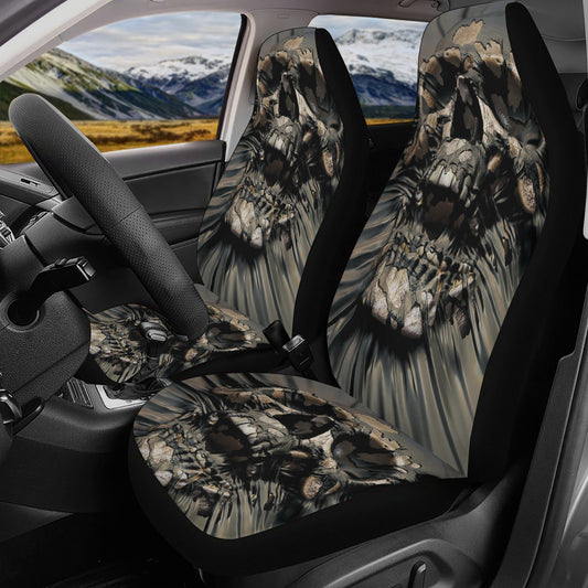 Horror skull seat cover for car, skull rug mat for car, Halloween skeleton car seat cover, Death ghost gothic skull car seat cover car mats