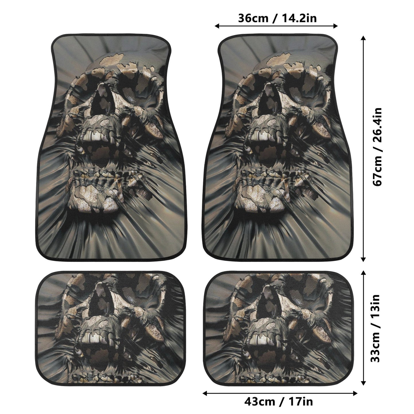 Horror skull seat cover for car, skull rug mat for car, Halloween skeleton car seat cover, Death ghost gothic skull car seat cover car mats