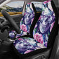 Floral skull car seat cover, rose skull rug mat for car, Halloween skeleton car seat cover, Death floral gothic skull car seat cover car mat