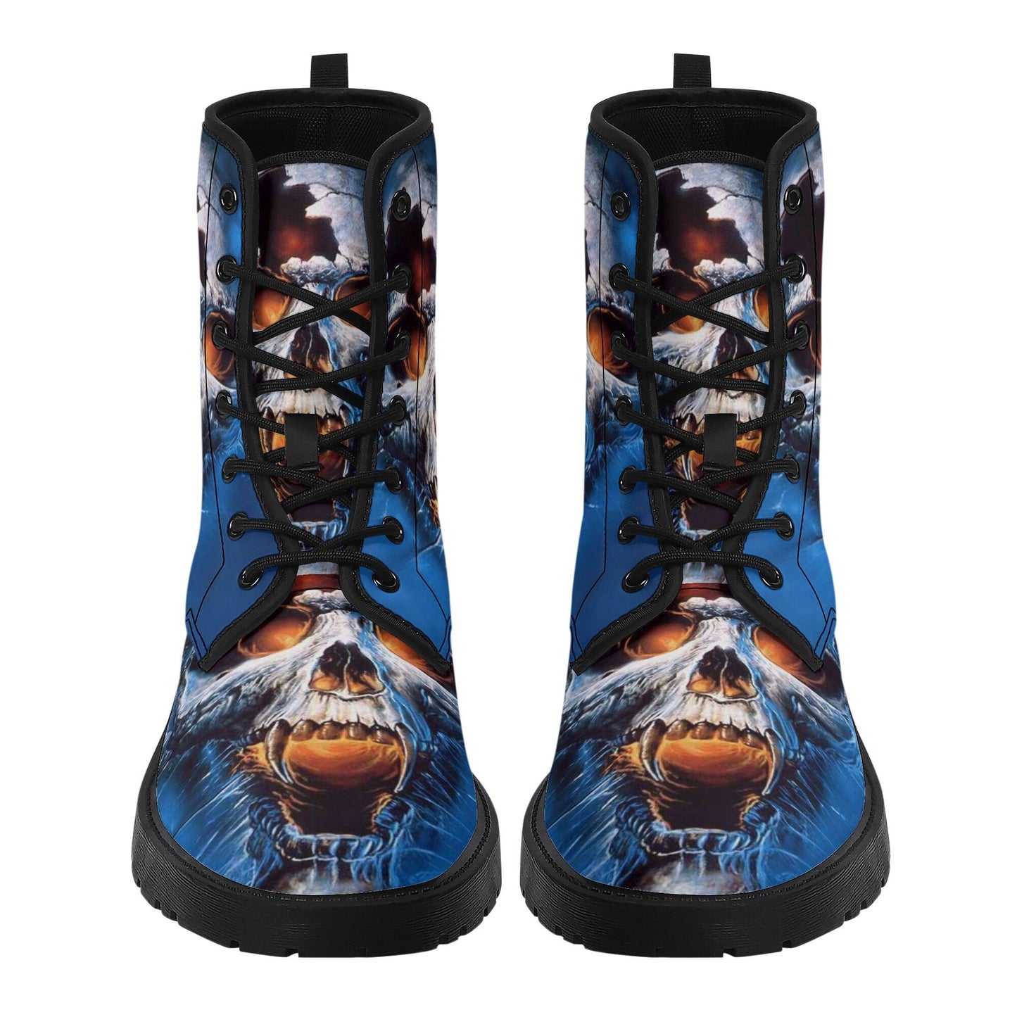 Gothic reaper men women boots, horror Skeleton skull boots, Halloween skull boots, Flaming skull grim reaper leather skull in fire boots