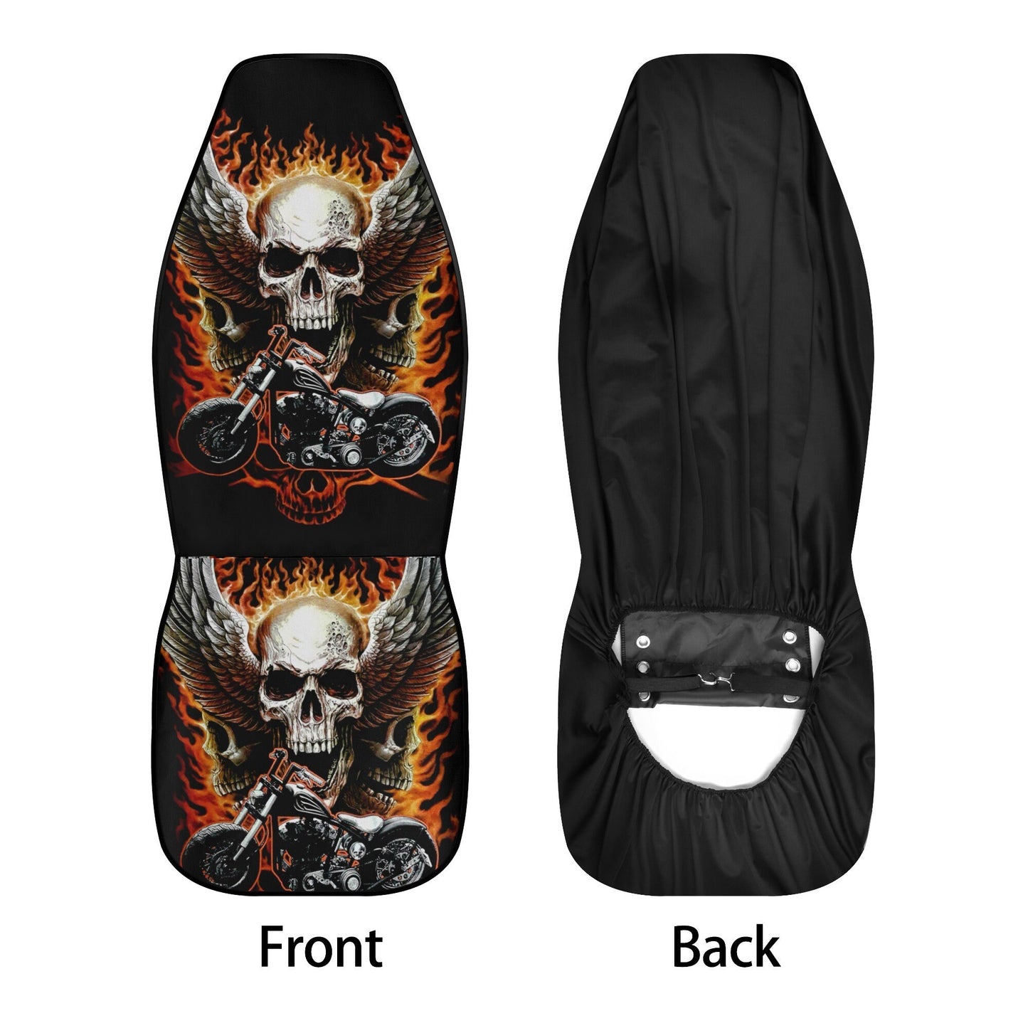 Motorcycle skull Car Seat Cover mat, Biker skull seat cover mat skeleton car seat cover, Death reaper skull seat protector cover mat for car