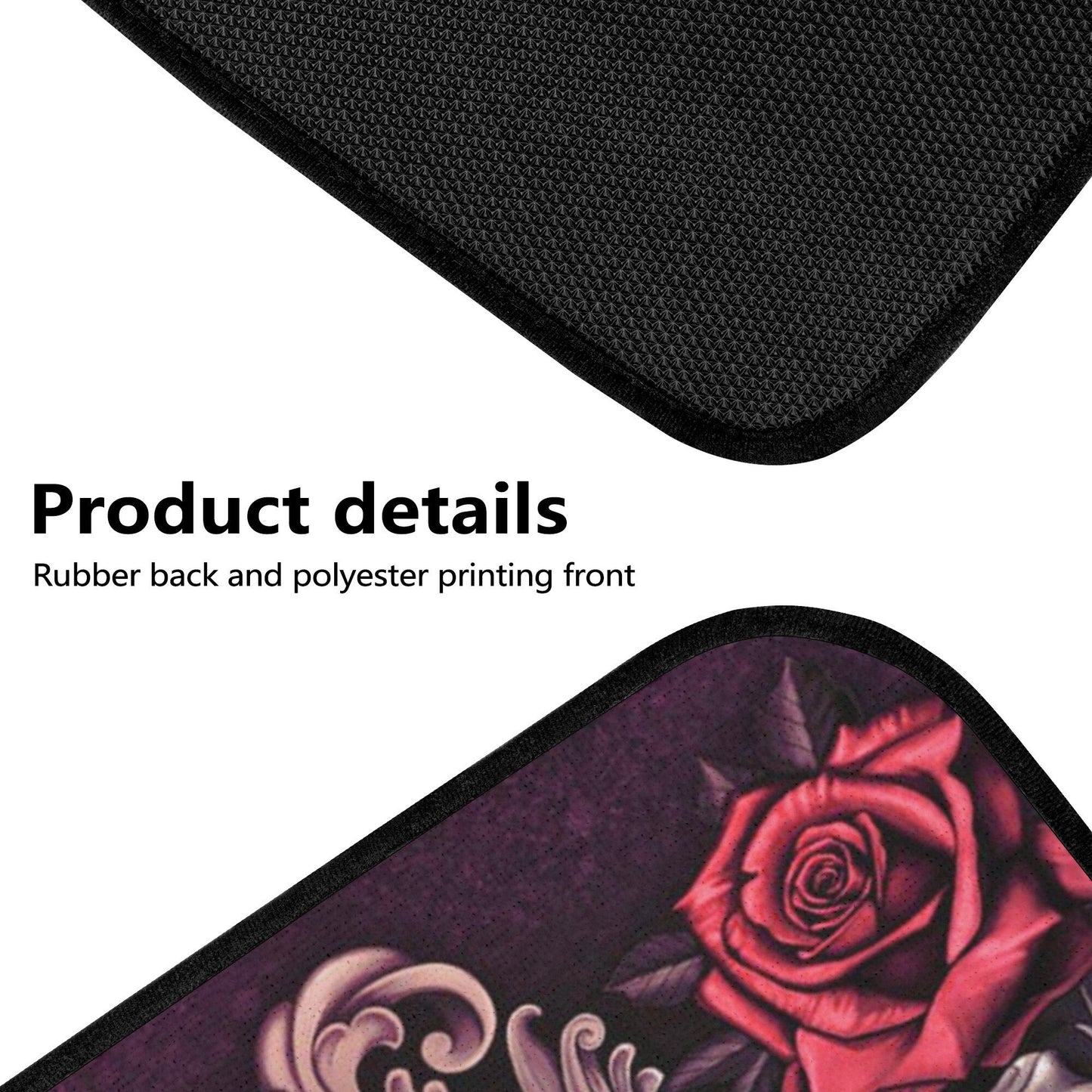 Flower skull seat cover mat for car, Rose skull car seat cover mat Halloween car seat cover, Death skull seat protector cover mat for car
