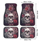 Flower skull seat cover mat for car, Rose skull car seat cover mat Halloween car seat cover, Death skull seat protector cover mat for car