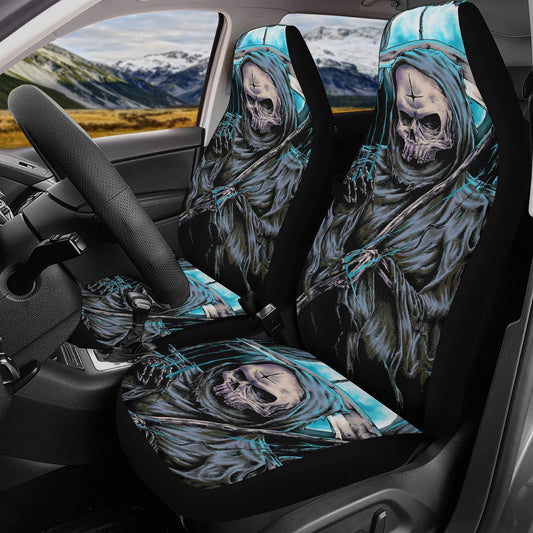 Gothic skull Car Seat Cover mat Grim reaper skull seat cover mat for car Halloween skull skeleton seat protector cover mat protector for car