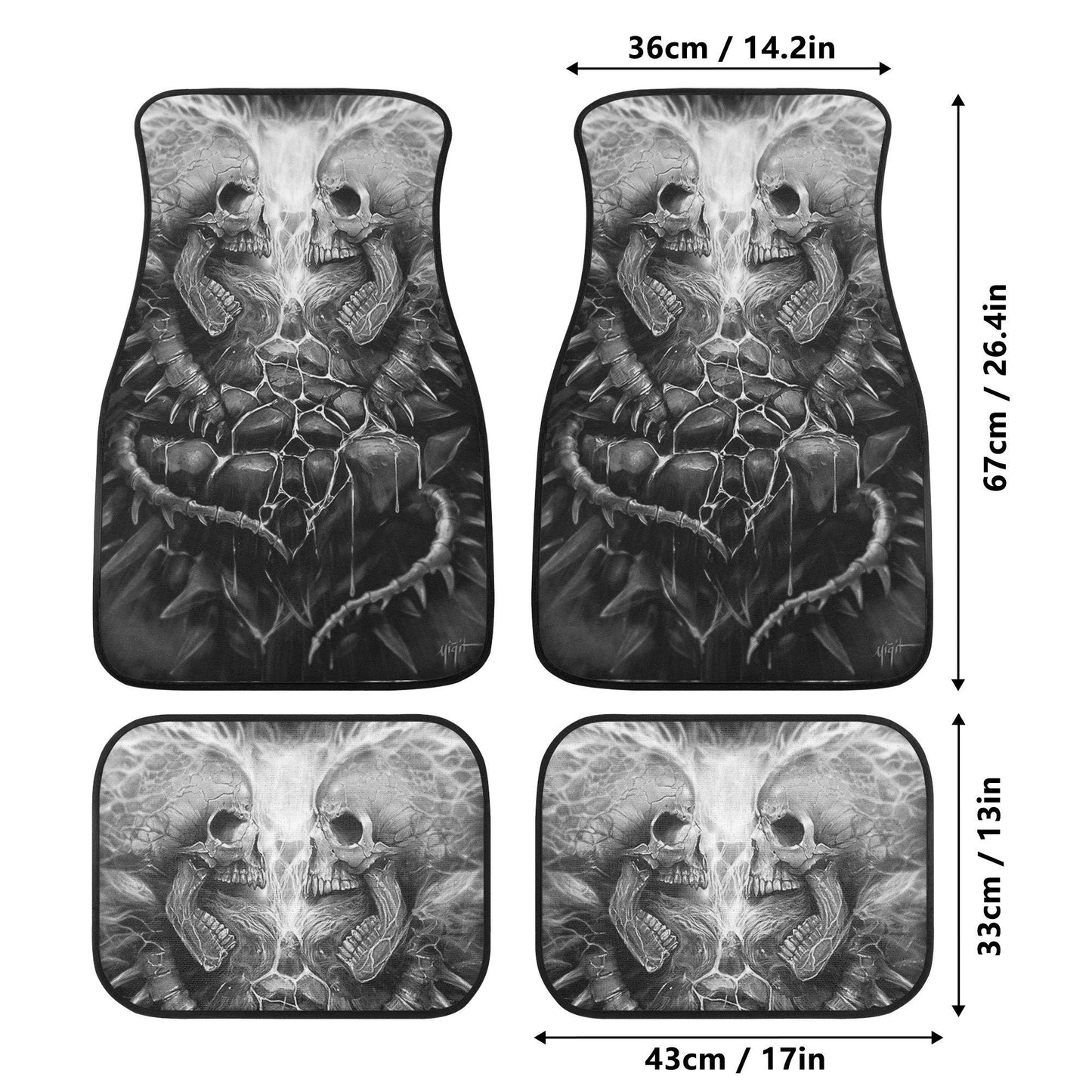 Flaming skull Car Seat Cover mat, Gothic skull seat cover mat for car, Halloween skeleton seat cover skull car mat, skull seat cover for car