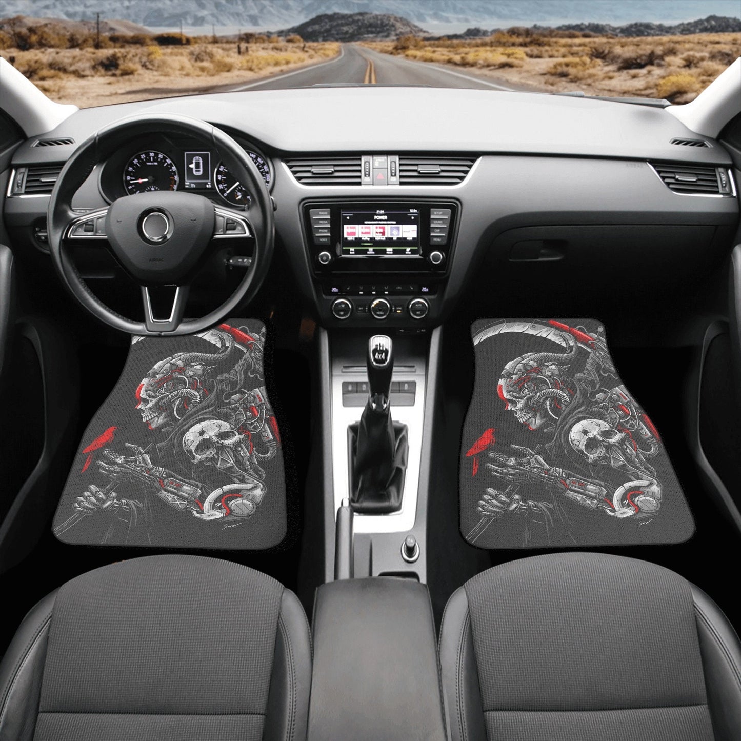 Halloween skull Car Seat Cover mat, Gothic skull seat cover mat for car Grim reaper skull seat cover skull car mat, skull seat cover for car