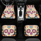 Sugar skull seat cover for car, day of the dead car seat cover car mat, Calaveras mexican skull car seat protector skull seat cover for car