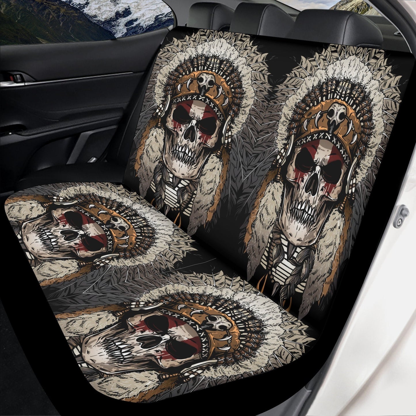 Skull Car Seat Cover skull car mat, Grim reaper skull seat cover mat for car,  Halloween skeleton seat protector cover mat protector for car