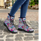 Calaveras skull day of the dead leather boots Sugar Calaveras skull boots men women, Dia de los muertos skull boots shoes, Candy skull boots
