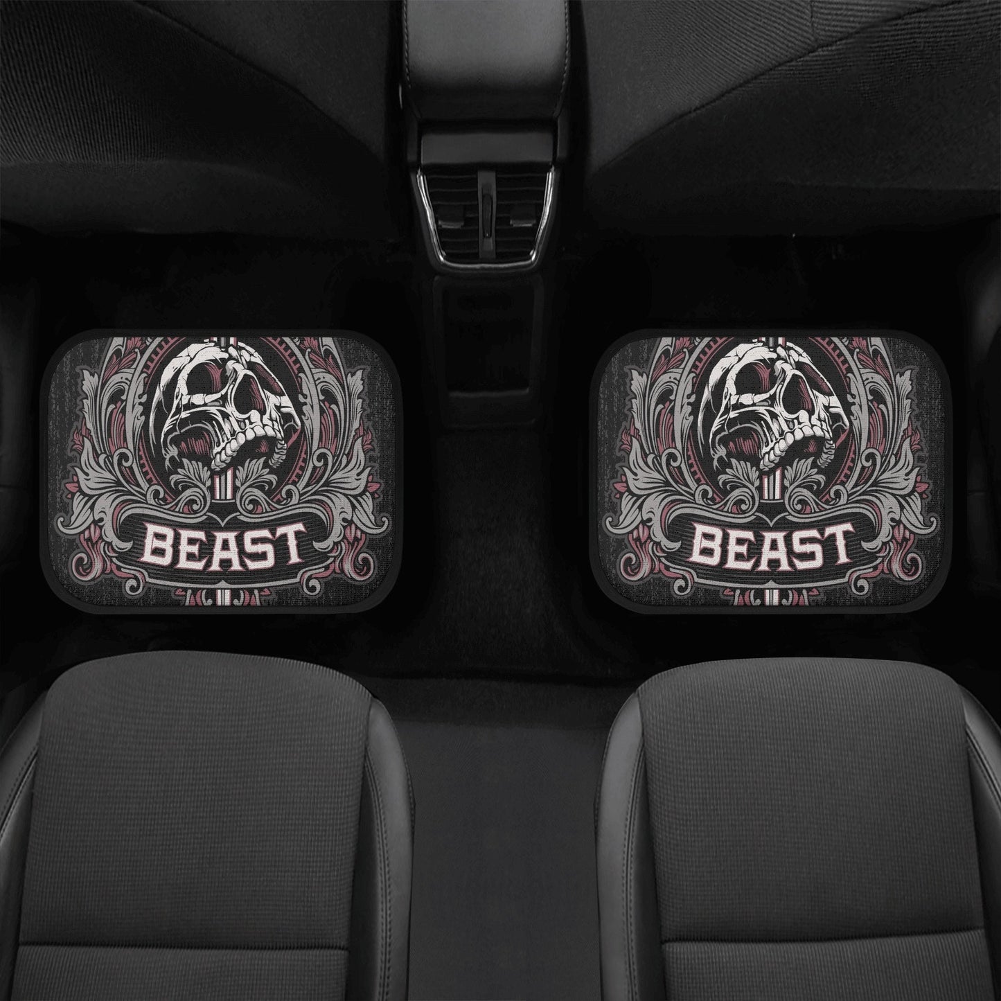 Beast Skull Car Seat Cover skull car mat, reaper skull seat cover mat for car, Halloween Beast seat protector cover mat protector for car