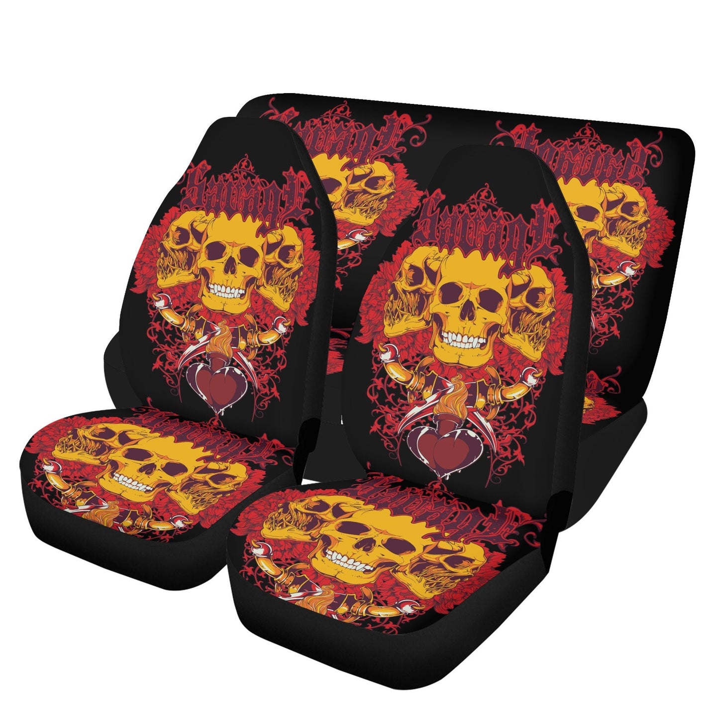 Halloween Car Seat Cover skull car mat, Skeleton skull seat cover mat for car, Gothic skull seat cover mat for car, ghost car seat cover