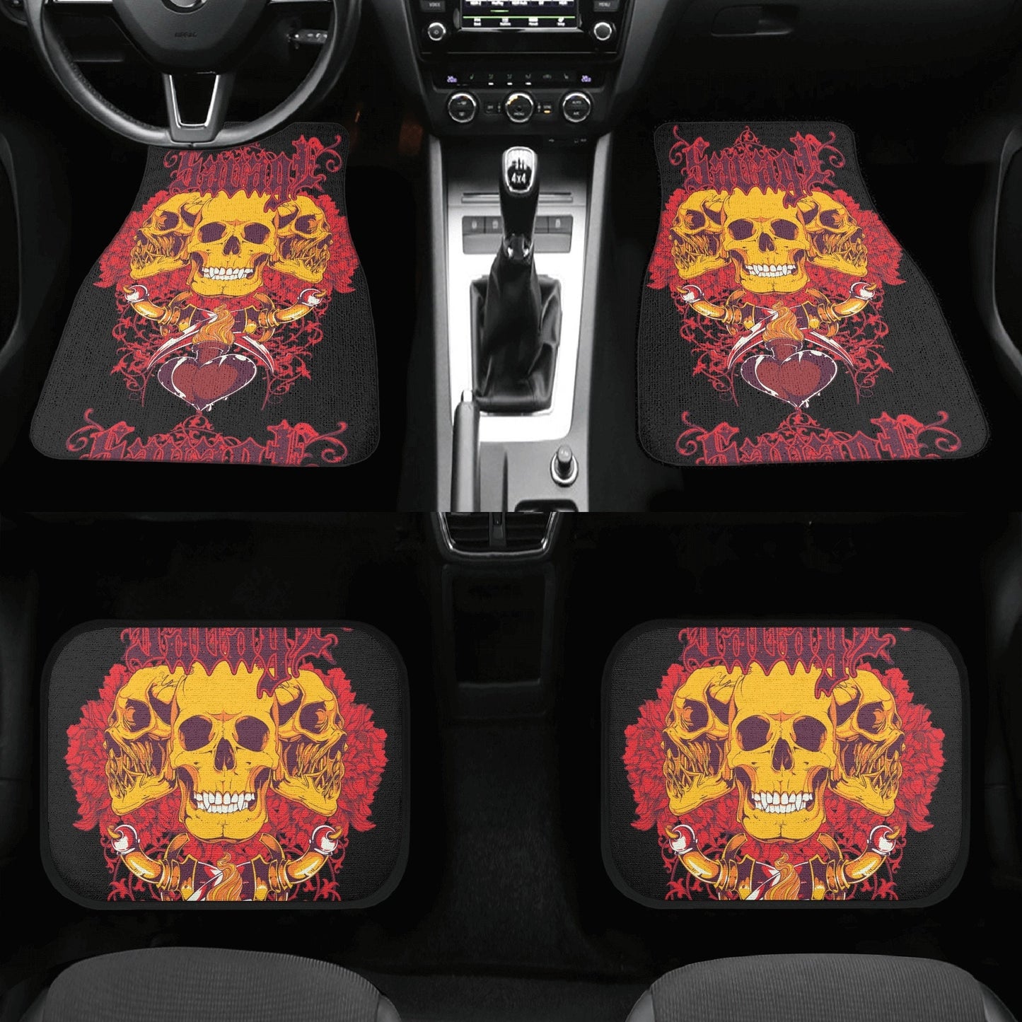 Halloween Car Seat Cover skull car mat, Skeleton skull seat cover mat for car, Gothic skull seat cover mat for car, ghost car seat cover