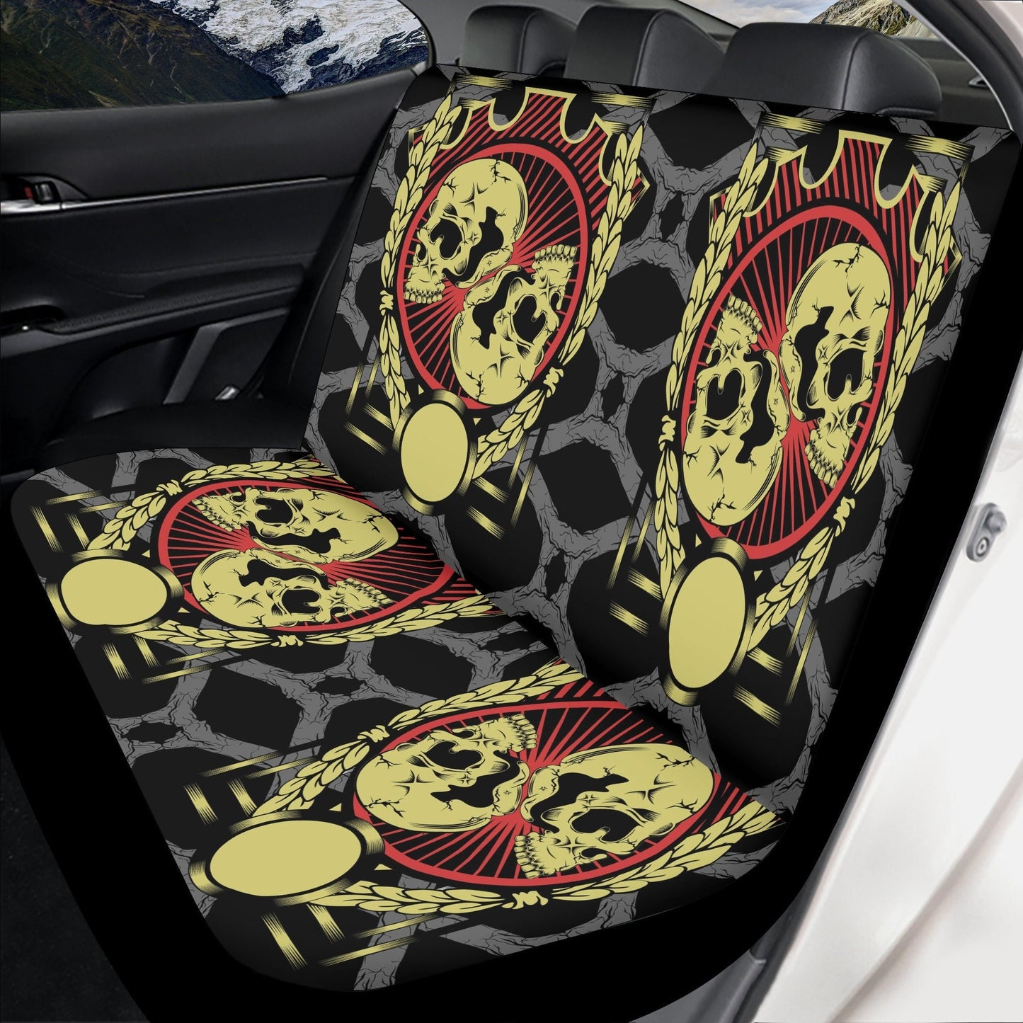 Grim reaper Car Seat Cover skull car mat Halloween skull seat cover mat for car Flaming skull seat cover mat for car, ghost car seat cover