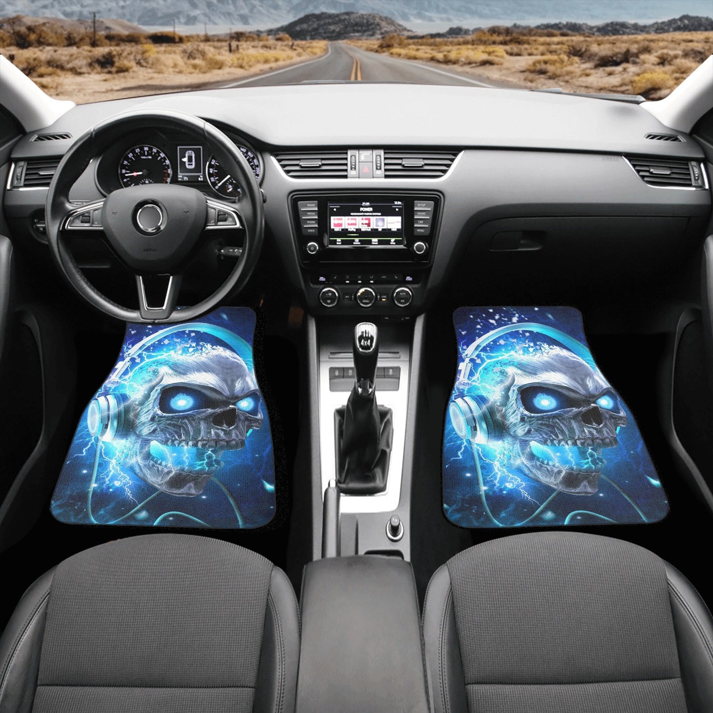 Flaming skull Car Seat Cover skull car mat Halloween skull seat cover mat for car skull in fire seat cover mat for car, ghost car seat cover