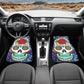 Flower Candy skull seat cover for car, floral sugar skull Seat Covers mat for car, skull seat cover rug mat for car, skull car seat covers