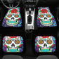 Flower Candy skull seat cover for car, floral sugar skull Seat Covers mat for car, skull seat cover rug mat for car, skull car seat covers