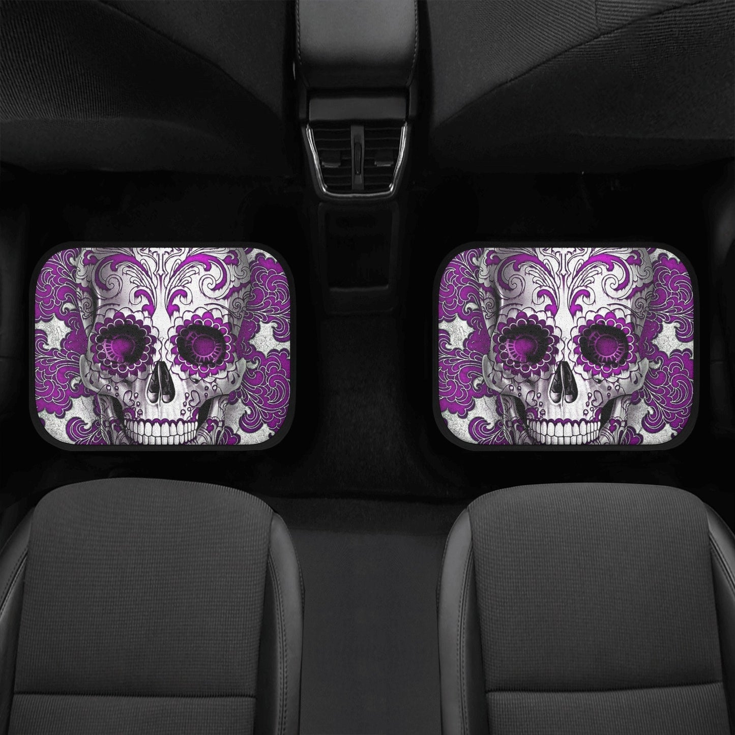 Candy skull seat cover for car, Day of the dead skull Seat Covers mat for car, skull seat cover rug mat for car, candy skull car seat covers
