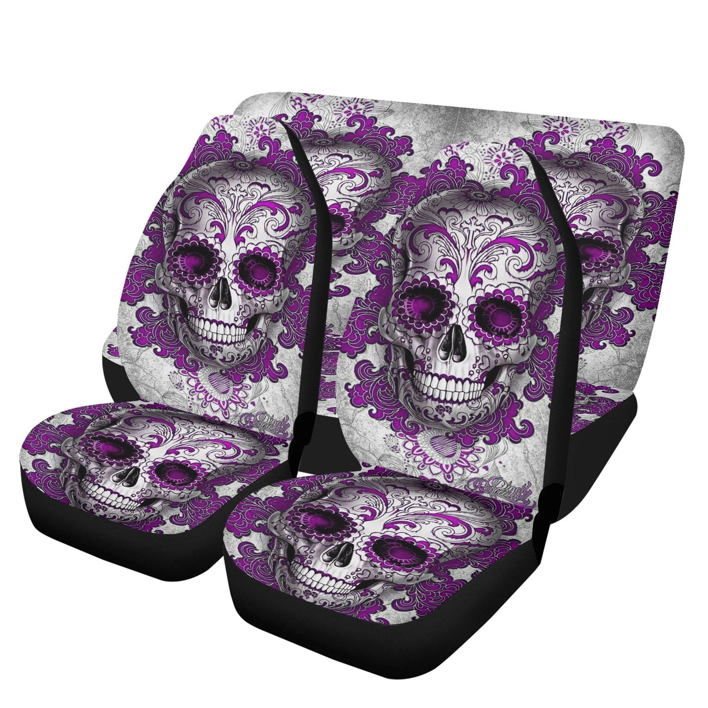Candy skull seat cover for car, Day of the dead skull Seat Covers mat for car, skull seat cover rug mat for car, candy skull car seat covers