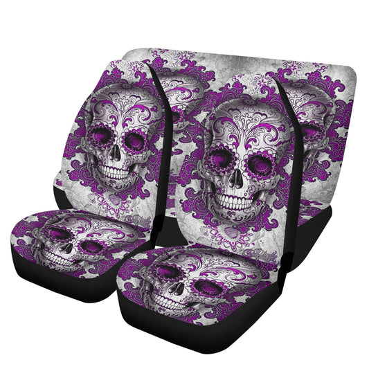 Candy skull seat cover for car, Day of the dead skull Seat Covers mat for car, skull seat cover rug mat for car, candy skull car seat covers