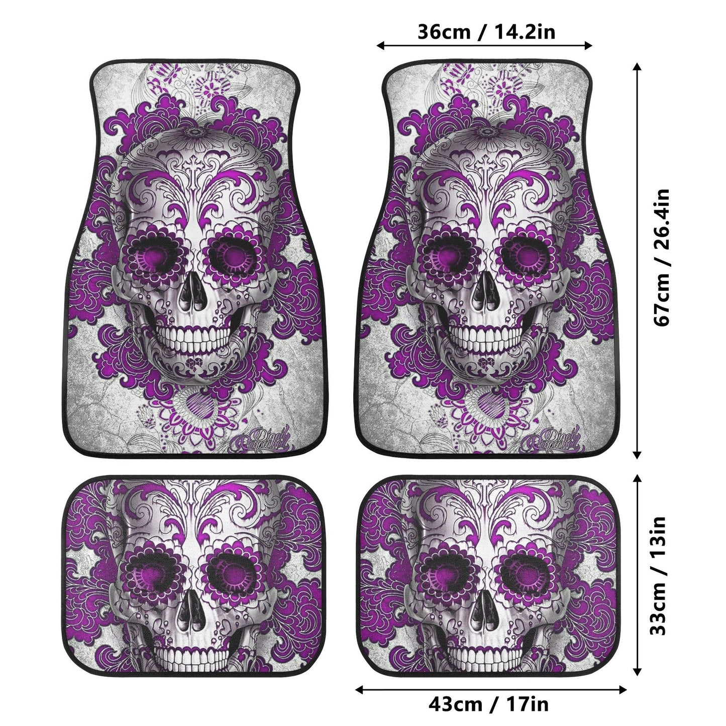 Candy skull seat cover for car, Day of the dead skull Seat Covers mat for car, skull seat cover rug mat for car, candy skull car seat covers